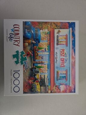 Buffalo David Bitton Country Post Office Puzzle - Blue, Red, Green